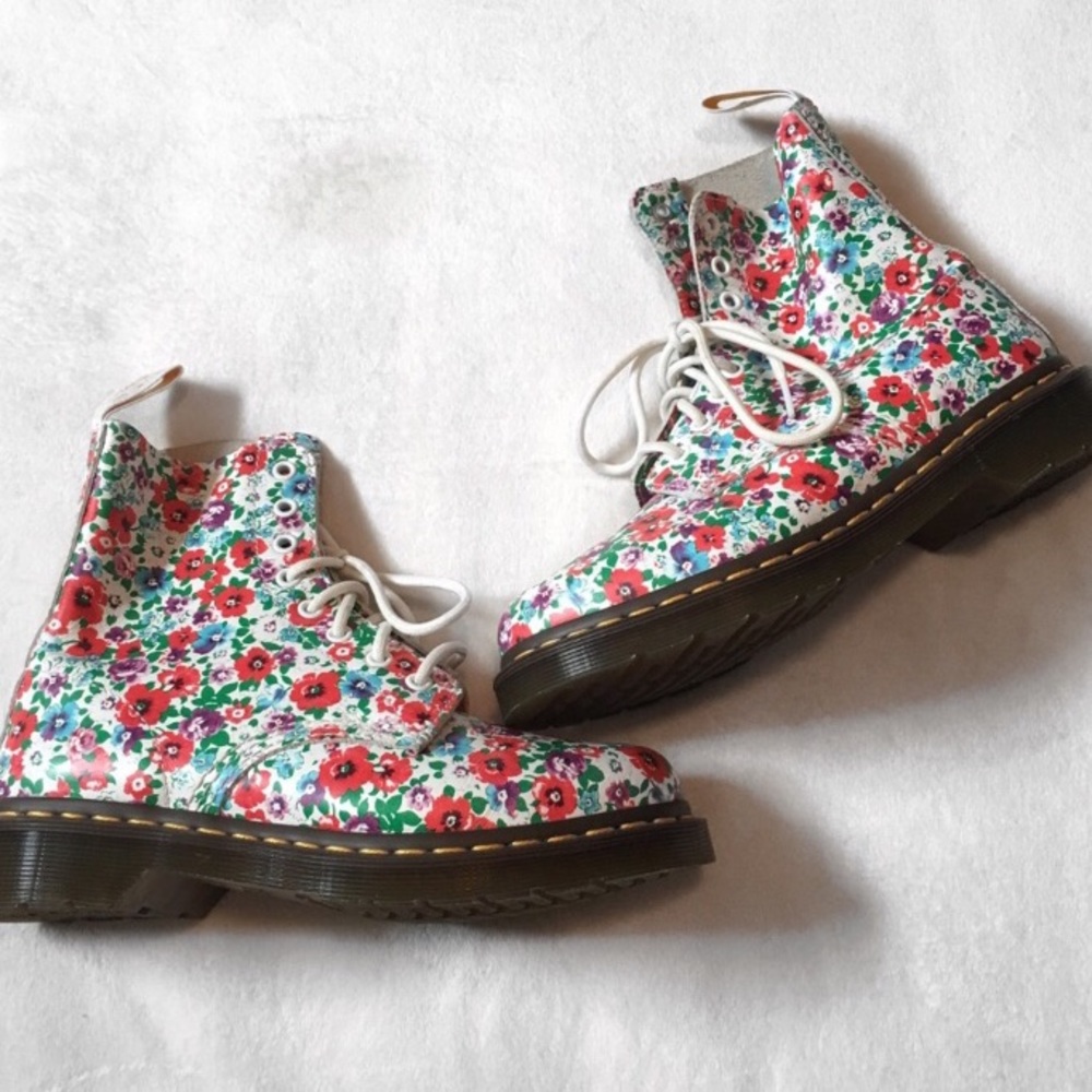 Dr Martens Pascal Lace Up Boot with Floral Print